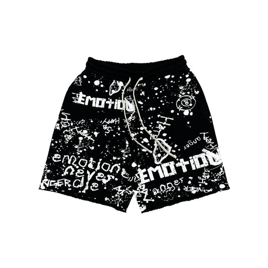 Mixed Emotion Black Graffiti Shorts