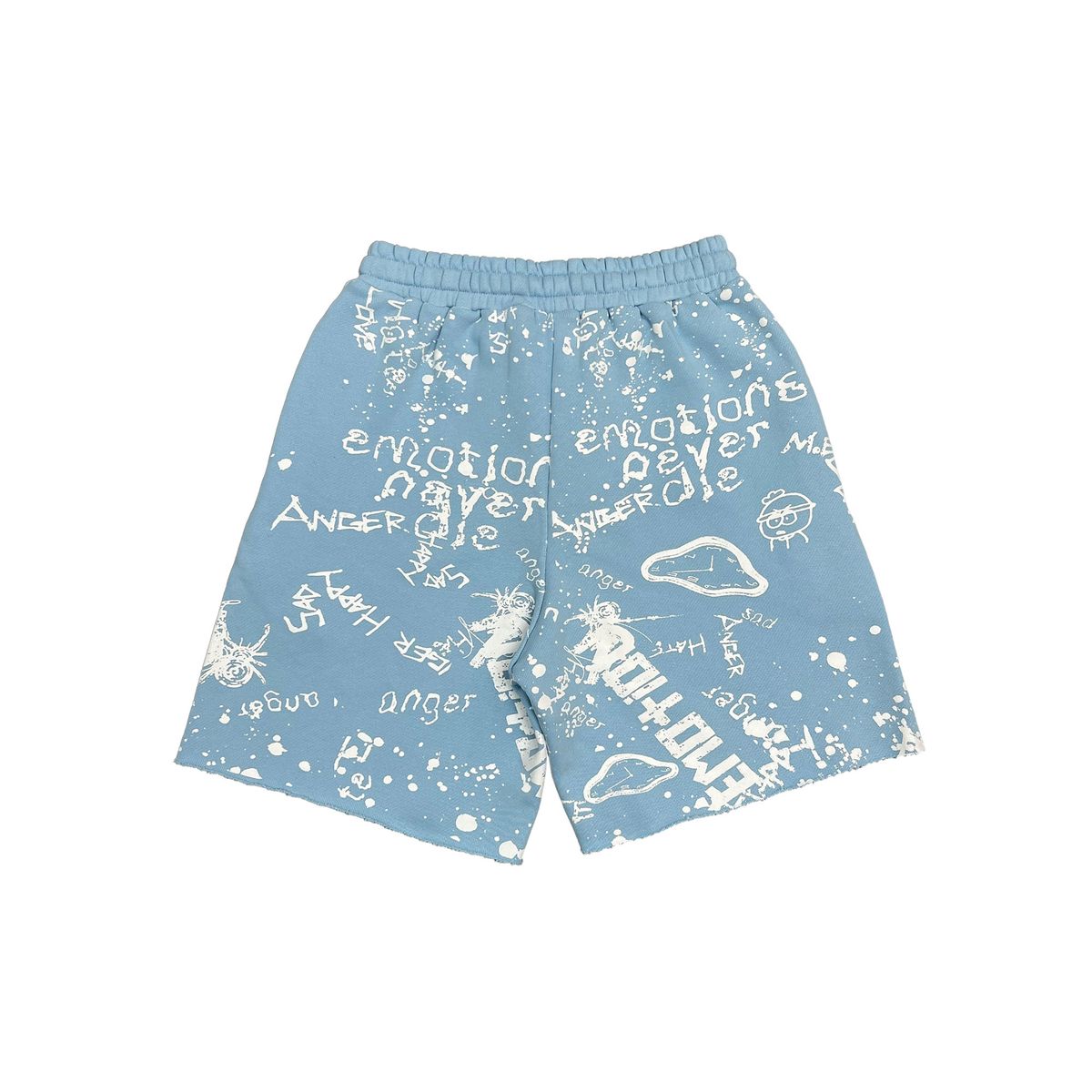 Mixed Emotion Blue Graffiti Shorts