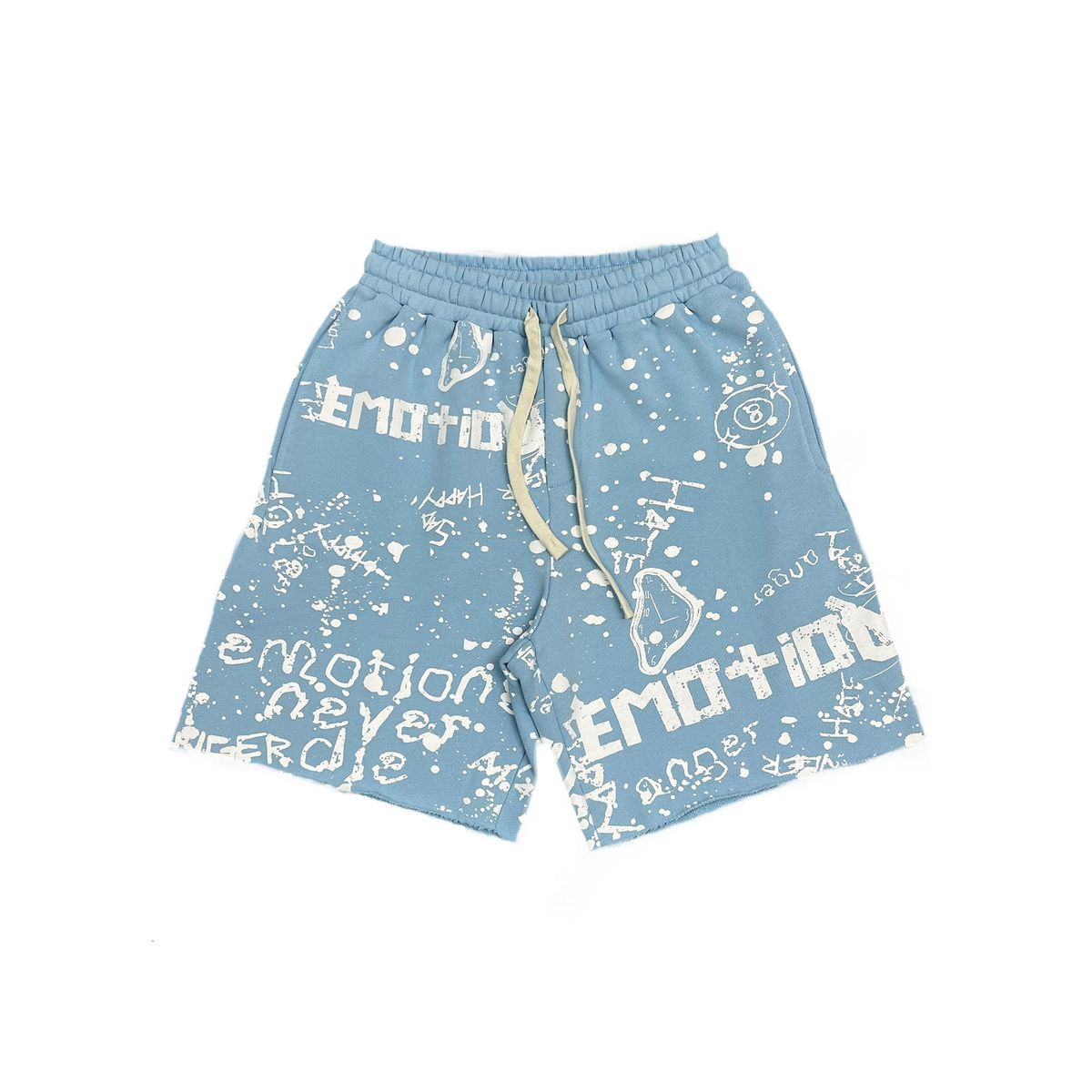 Mixed Emotion Blue Graffiti Shorts
