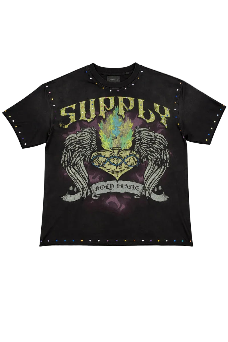 SUPPLY Holy Flame Tee Black