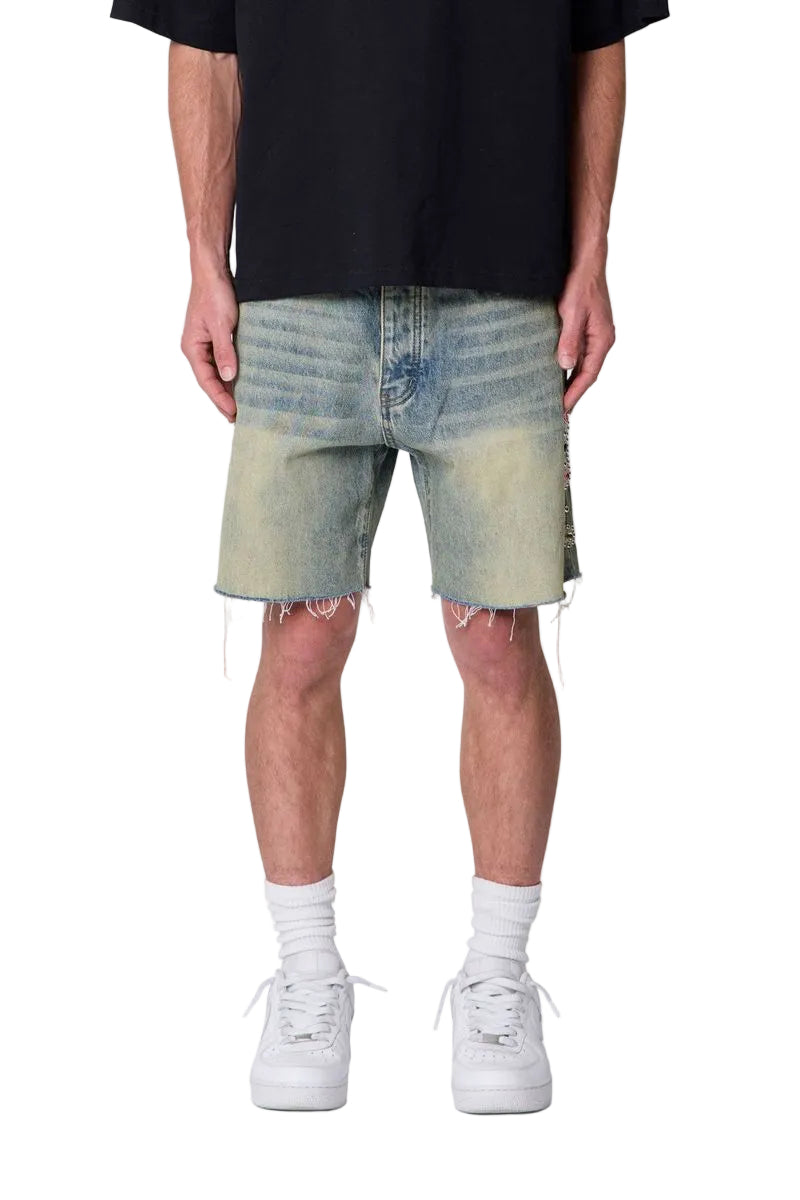 MNML LA Mojave Denim Shorts Vintage Blue
