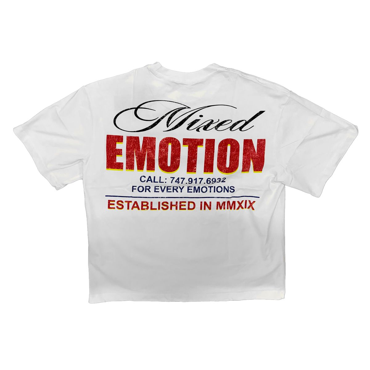 Mixed Emotion Lottery Tee White