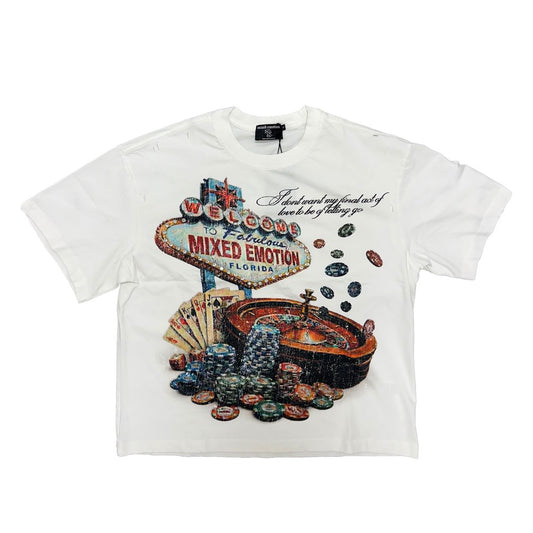 Mixed Emotion Lottery Tee White