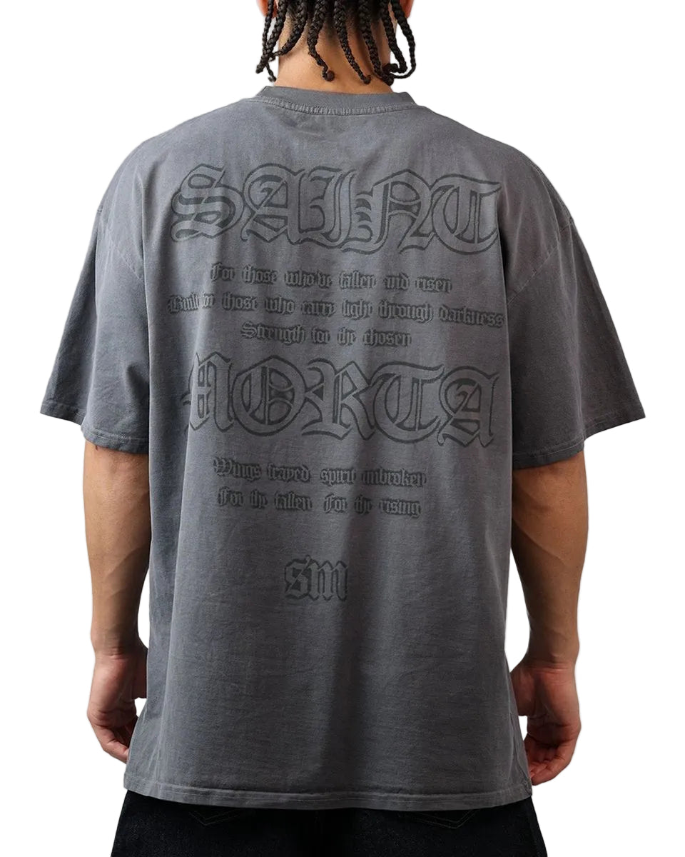 Saint Morta Holy Ghost Tee Washed Charcoal