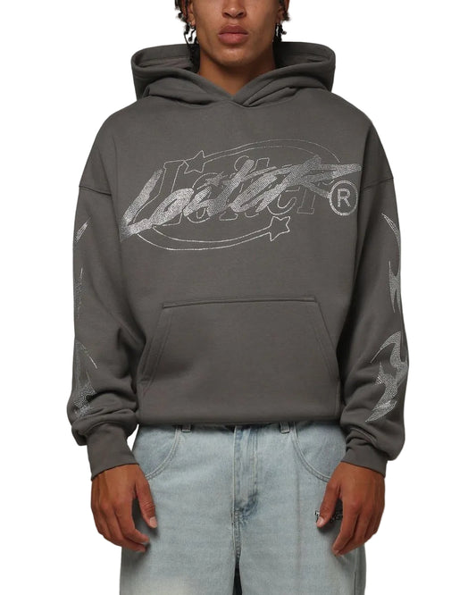 Loiter Atlantic Rhinestone Hoodie Charcoal