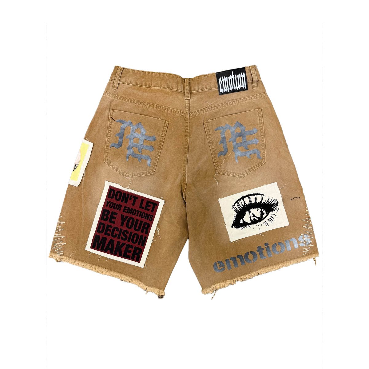 Mixed Emotion Chaos Carpenter Denim Shorts Brown