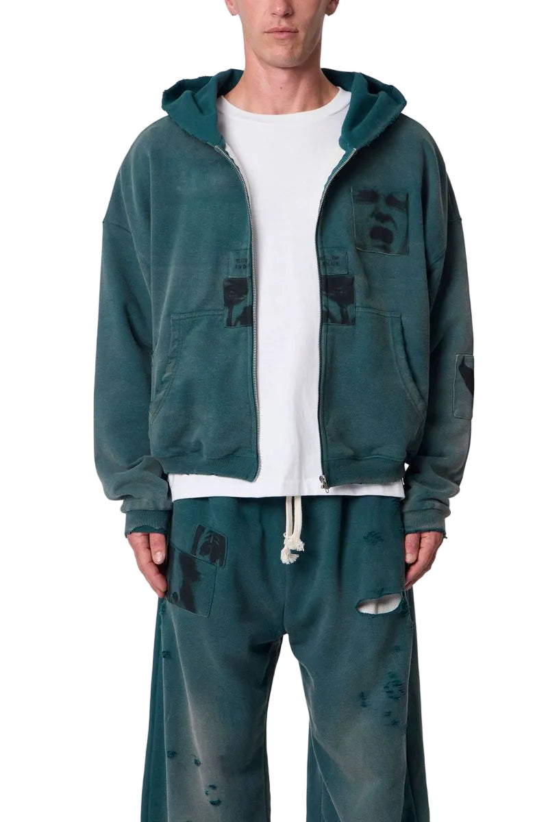 MNML LA Terror Zip Up Hoodie Green