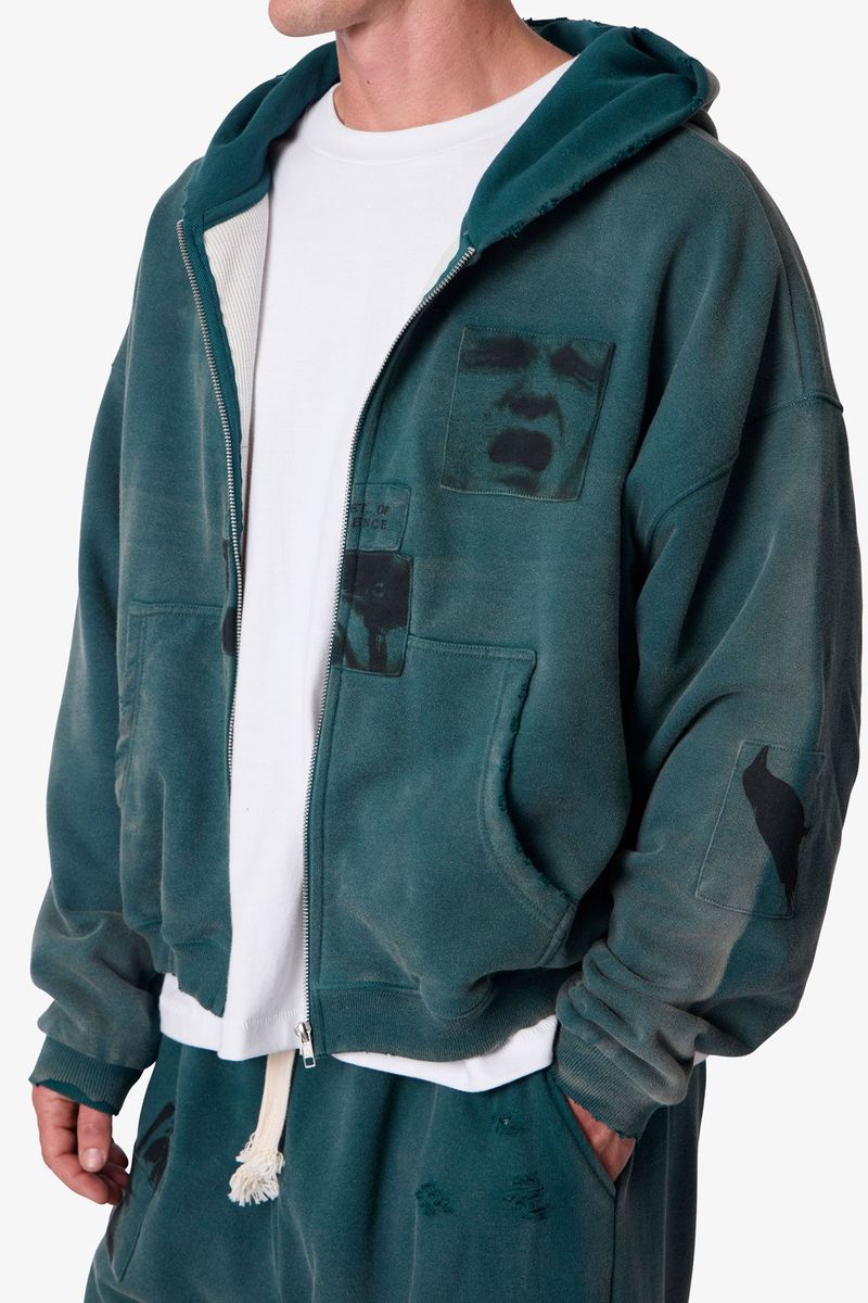 MNML LA Terror Zip Up Hoodie Green