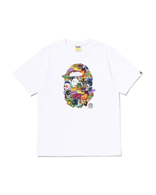 BAPE Sticker Pack Ape Head Tee White