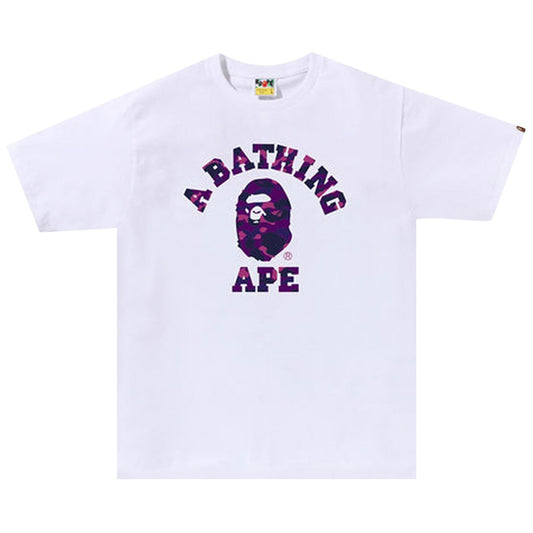 BAPE Color Camo College Tee White Purple