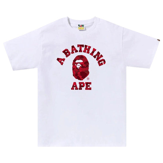 BAPE Color Camo College Tee White Red