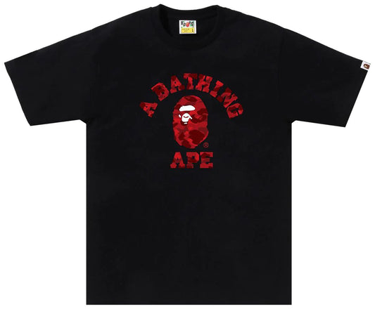 BAPE Color Camo College Tee Black Red