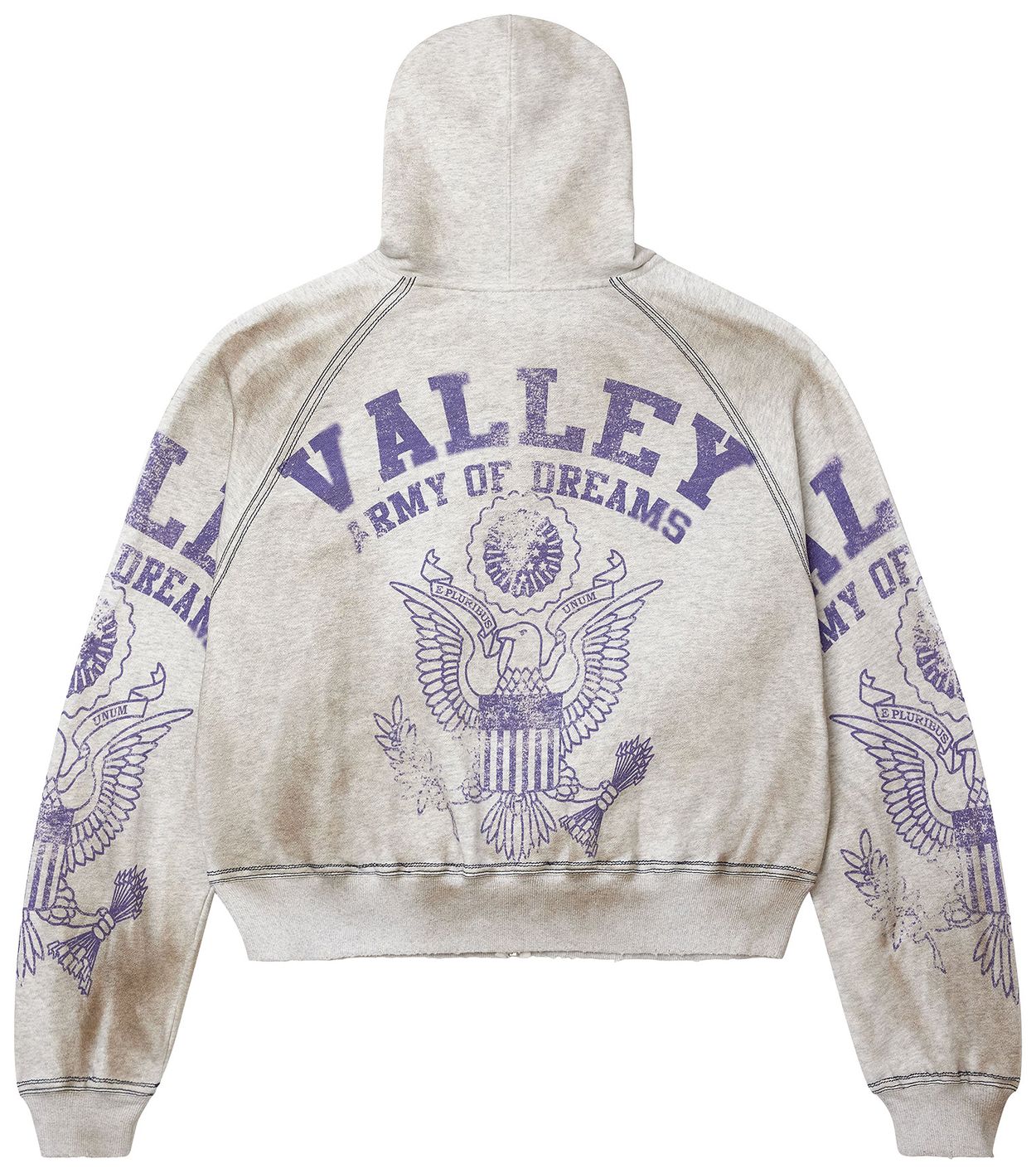 VALE Forever Army Zip Up Hoodie Grey