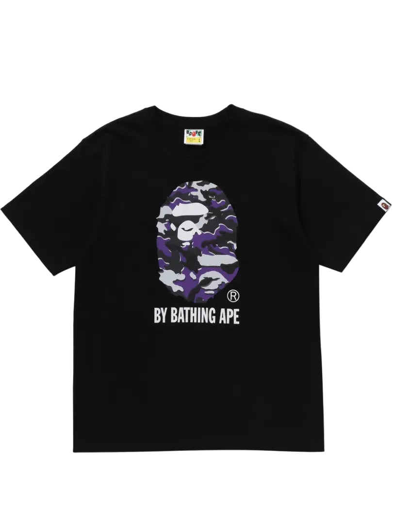 BAPE Glitch Woodland Camo Tee Black Purple