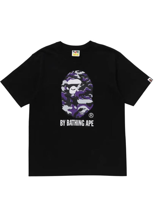 BAPE Glitch Woodland Camo Tee Black Purple