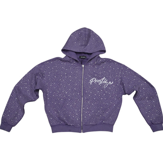 Prestige Co. Diamond Zip Up Hoodie Purple