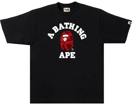 BAPE Color Camo College Tee Red Black