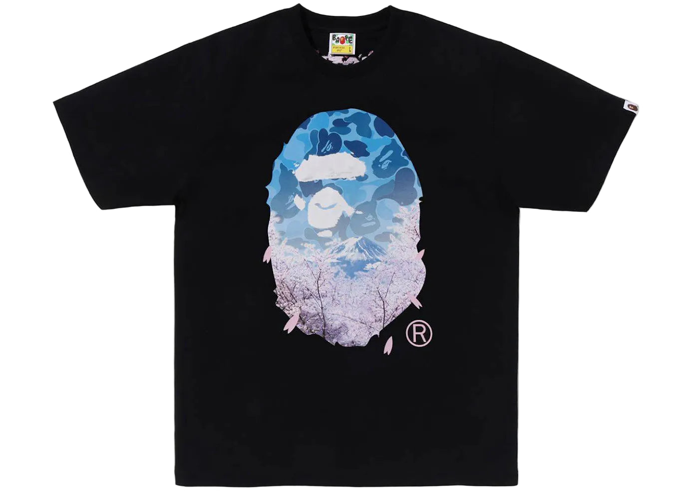 BAPE Sakura Photo Ape Head Tee Black