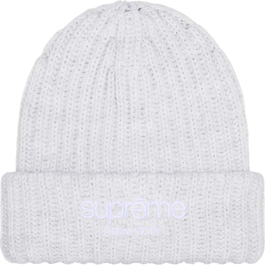 Supreme Chunky Rib Classic Beanie Grey