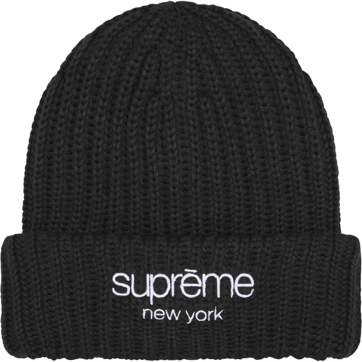 Supreme Chunky Rib Classic Beanie Black