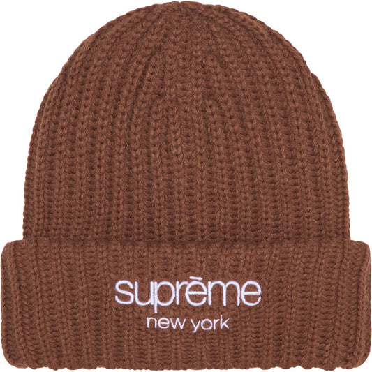 Supreme Chunky Rib Classic Beanie Brown