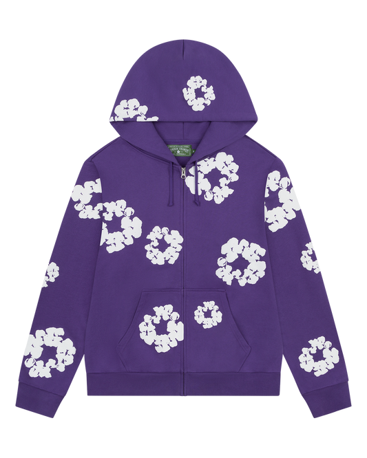 Denim Tears Cotton Wreath Zip Hoodie Purple