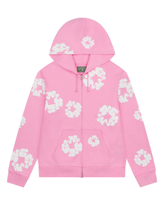 Denim Tears Cotton Wreath Zip Hoodie Pink