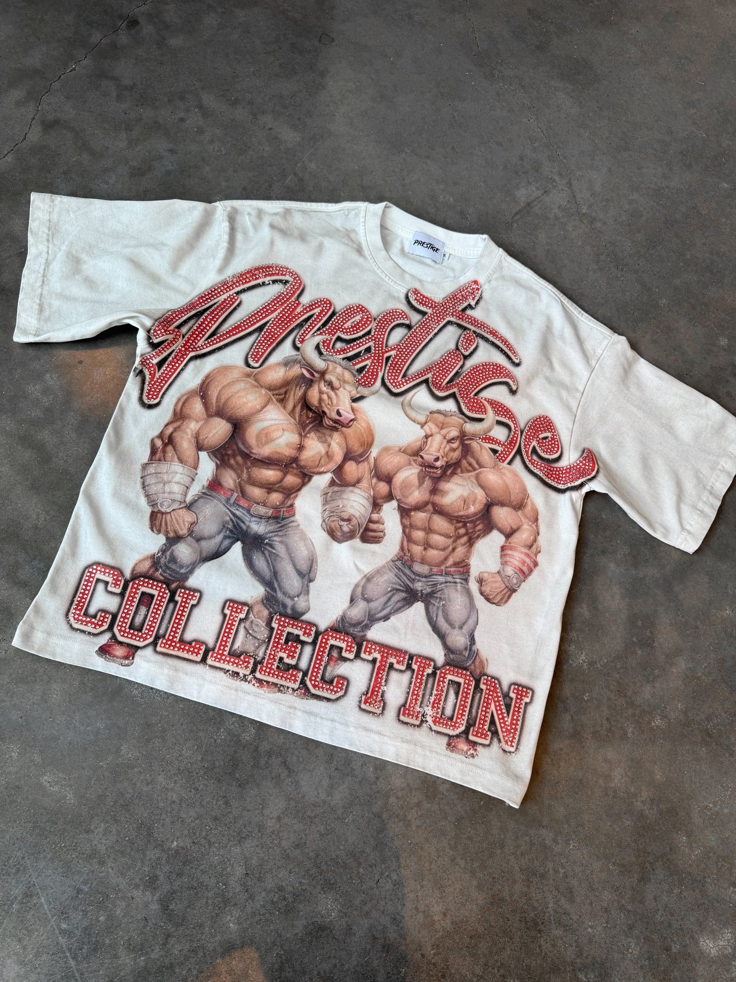 Prestige Co. Rhinestone Bulls Tee