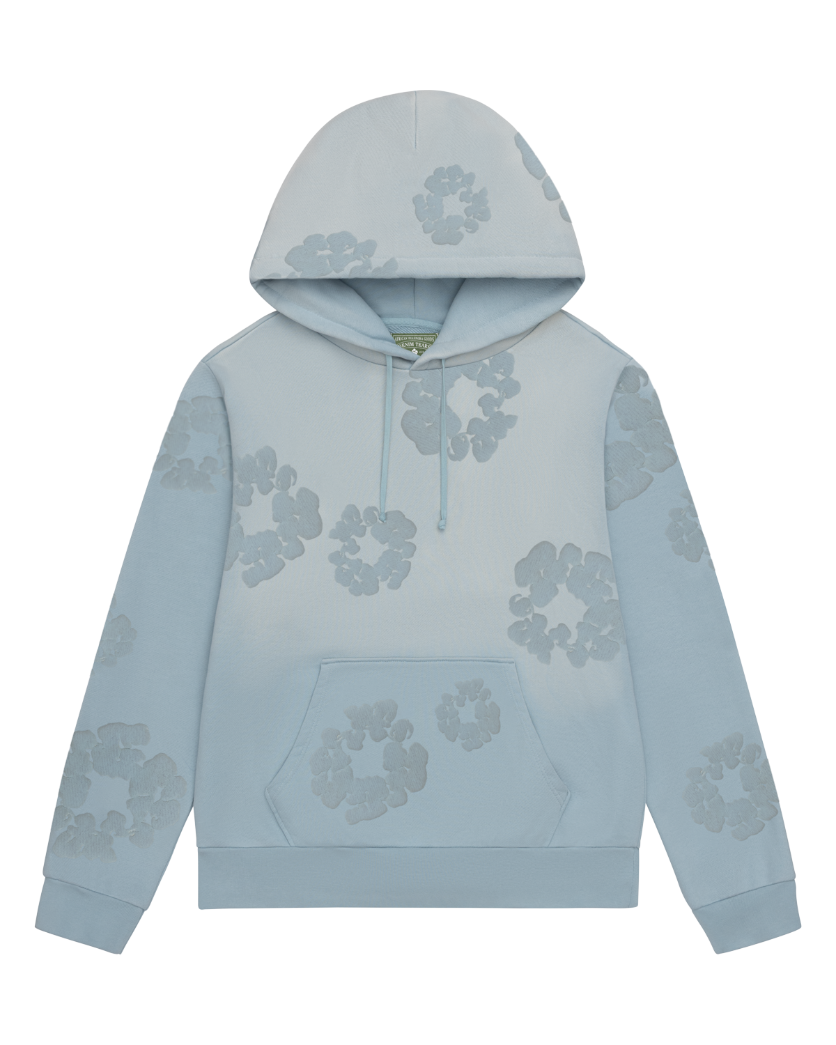 Denim Tears Faded Mono Cotton Wreath Hoodie Light Blue