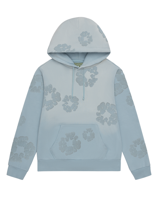 Denim Tears Faded Mono Cotton Wreath Hoodie Light Blue