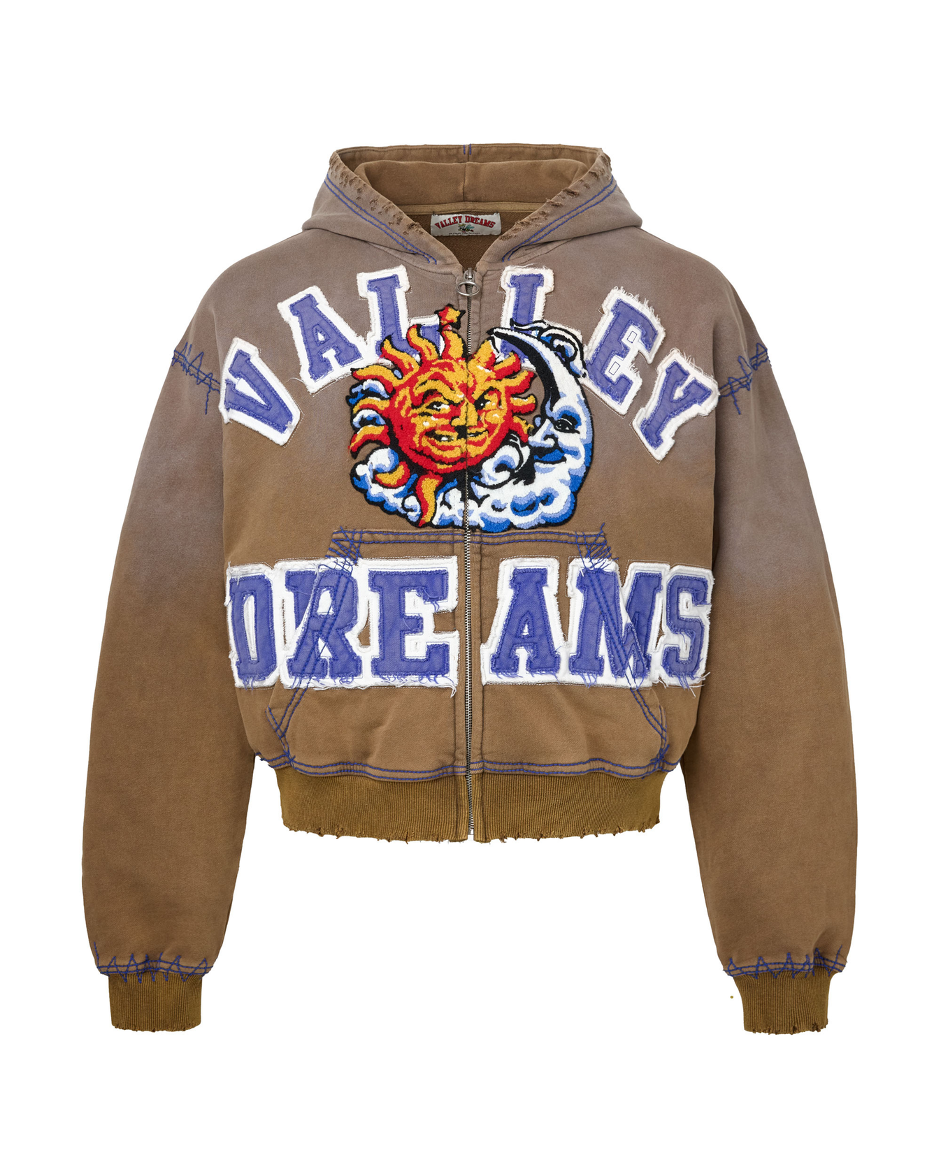 VALE Forever Sunny Zip Up Hoodie Brown