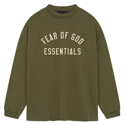 Fear of God Essentials Long Sleeve Tee Military Green