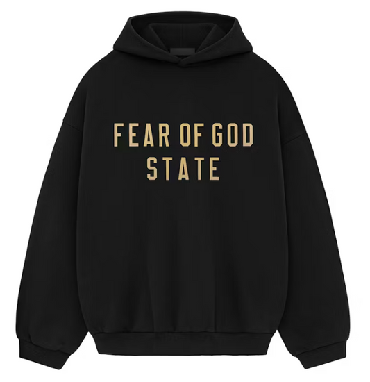 Fear of God Essentials Fleece Hoodie Gold Black