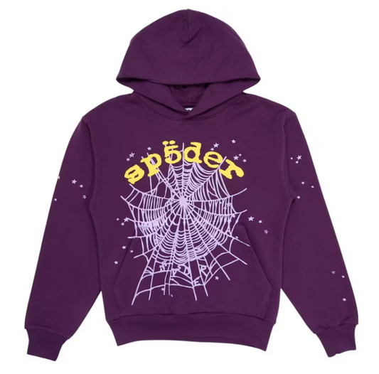Sp5der Star OG Web V2 Hoodie Purple