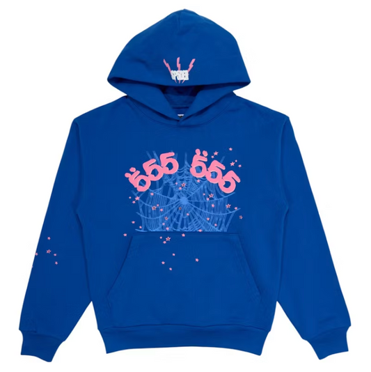 Sp5der Angel Number Hoodie Blue