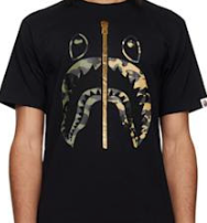 BAPE Black 1st Camo Separate Shark Tee