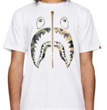BAPE White 1st Camo Separate Shark Tee
