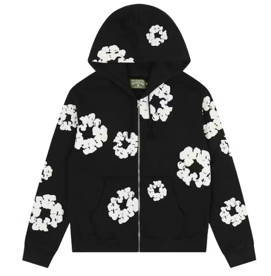 Denim Tears Cotton Wreath Zip Hoodie Black
