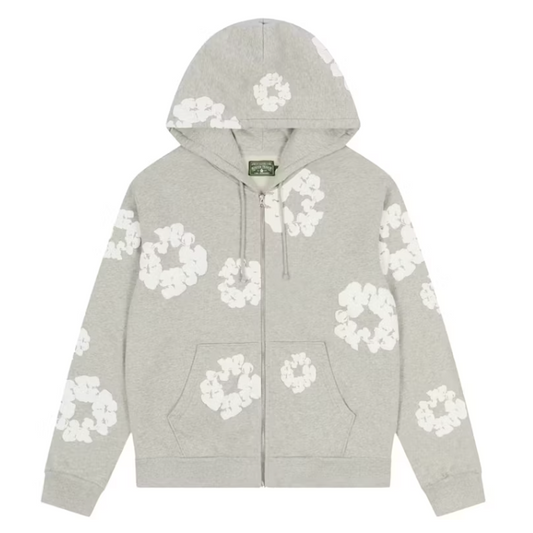 Denim Tears Cotton Wreath Zip Hoodie Grey