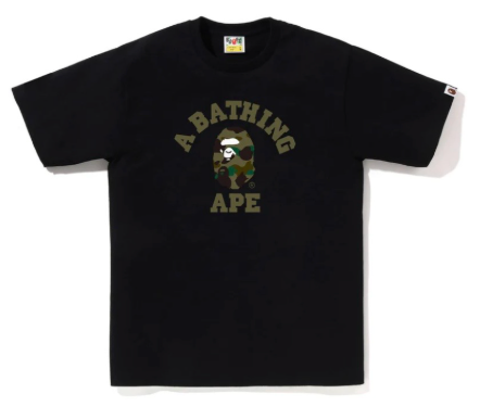 Bape 1st Camo College Tee Black Green