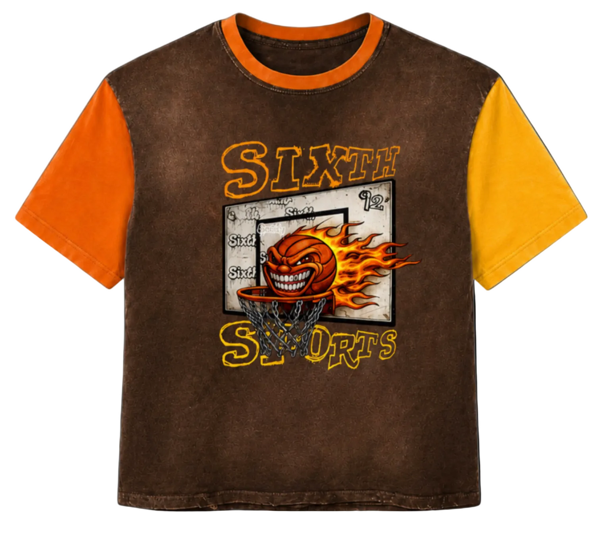 Sixth Society Flaming Basketball Tee