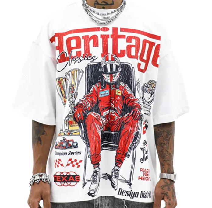 Heights District Heritage Racing Tee White