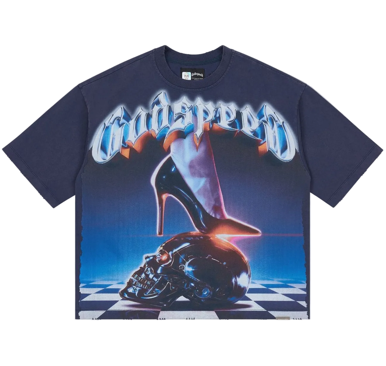 Godspeed Head Over Heels Tee Navy