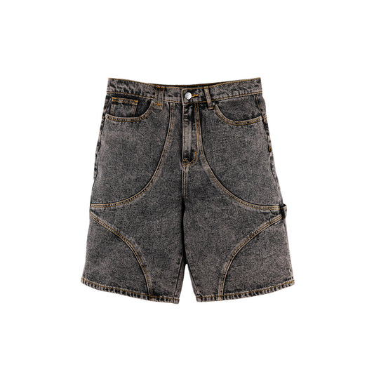 Commons Studios Star Washed Denim Shorts Charcoal