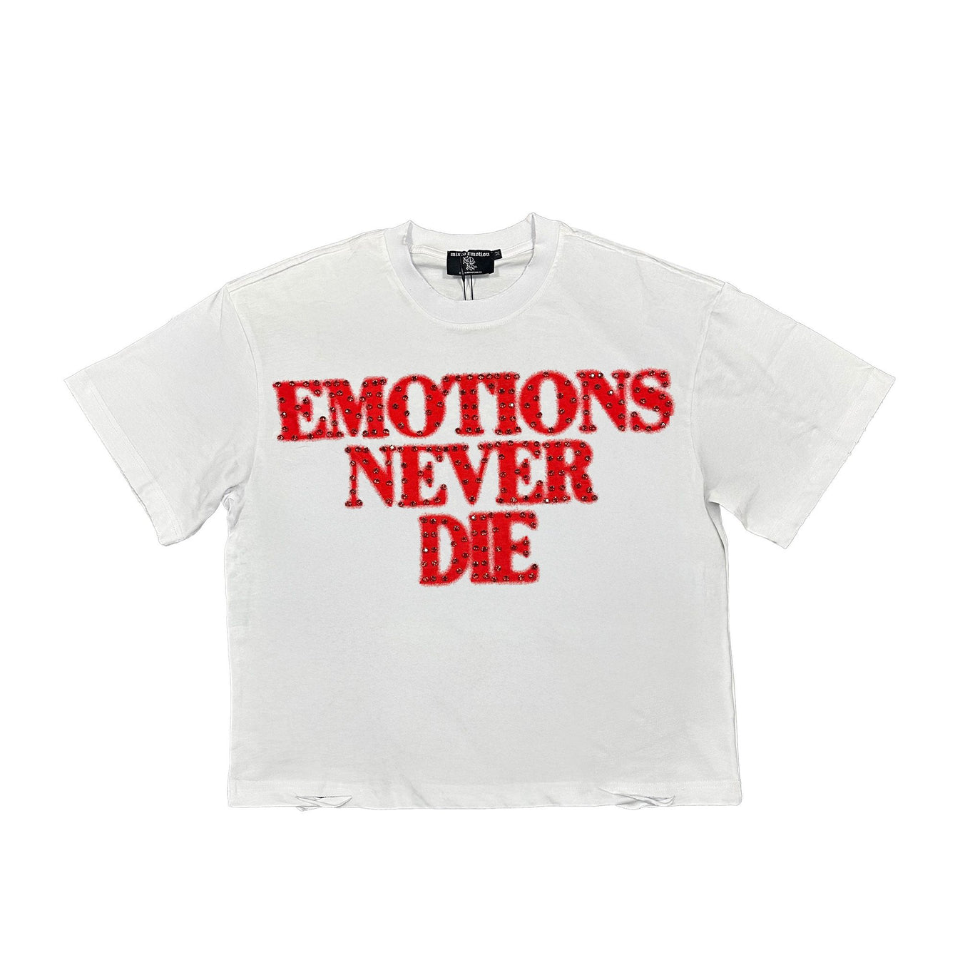 Mixed Emotion Red Emotions Never Die Tee White