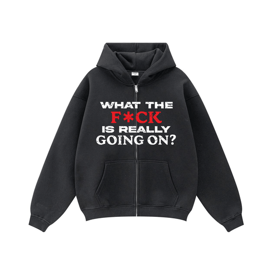 Compliments What The F*** Black Zip Up Hoodie
